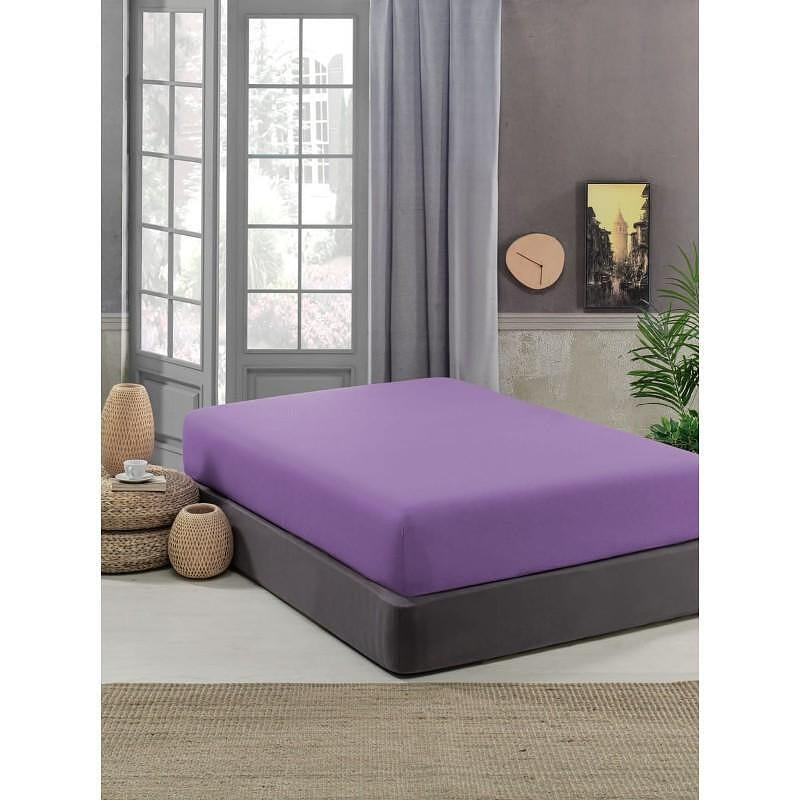 Чаршаф с ластик памук лилав