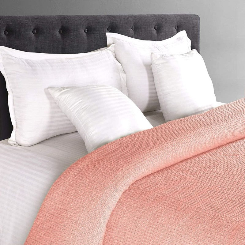 Вафлено одеяло и шалте Вива праскова 160/230