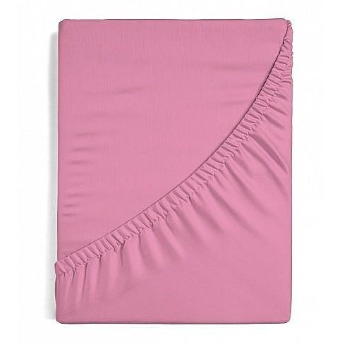 Чаршаф с ластик 160/200 Ранфорс розов