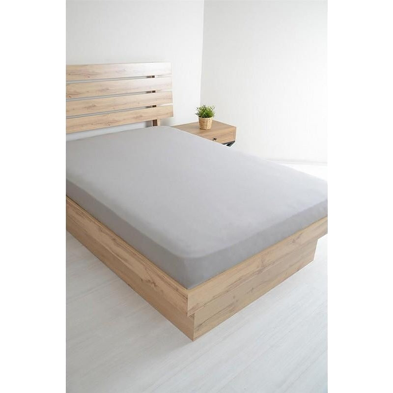 Чаршаф с ластик 180/200 Ранфорс сив