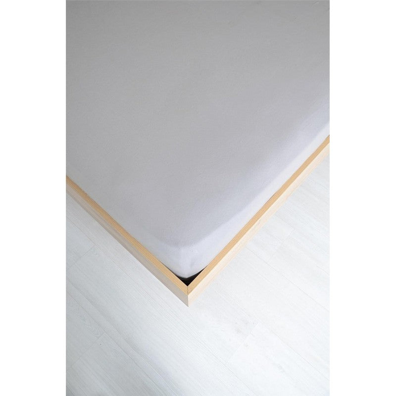 Чаршаф с ластик 160/200 Ранфорс сив